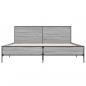 Preview: Bettgestell Grau Sonoma 140x190 cm Holzwerkstoff und Metall