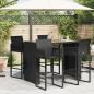 Preview: Gartentisch mit Holzplatte Schwarz 145x80x110 cm Poly Rattan