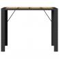 Preview: Gartentisch mit Holzplatte Schwarz 145x80x110 cm Poly Rattan