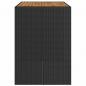 Preview: Gartentisch mit Holzplatte Schwarz 145x80x110 cm Poly Rattan