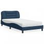 Preview: ARDEBO.de - Bett mit Matratze Blau 100x200 cm Stoff