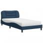 Preview: Bett mit Matratze Blau 100x200 cm Stoff