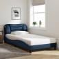 Preview: Bett mit Matratze Blau 100x200 cm Stoff