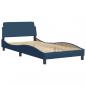 Preview: Bett mit Matratze Blau 100x200 cm Stoff