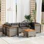 Preview: ARDEBO.de - 7-tlg. Garten-Sofagarnitur mit Kissen Grau Poly Rattan