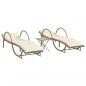 Preview: Sonnenliegen 2 Stk. mit Tisch Beige Poly Rattan