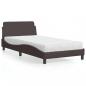 Preview: ARDEBO.de - Bett mit Matratze Dunkelbraun 100x200 cm Stoff