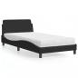 Preview: ARDEBO.de - Bett mit Matratze Schwarz 100x200 cm Samt