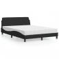 Preview: ARDEBO.de - Bett mit Matratze Schwarz 140x190 cm Samt