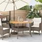 Preview: Gartentisch mit Holzplatte Grau Ø110x71 cm Poly Rattan