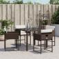 Preview: Gartenstühle mit Kissen 4 Stk. Braun Poly Rattan