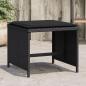 Preview: ARDEBO.de - Gartenhocker mit Kissen 4 Stk. Schwarz 40x40x35 cm Poly Rattan