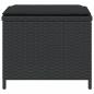 Preview: Gartenhocker mit Kissen 4 Stk. Schwarz 40x40x35 cm Poly Rattan