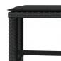 Preview: Gartenhocker mit Kissen 4 Stk. Schwarz 40x40x35 cm Poly Rattan