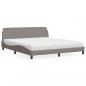 Preview: ARDEBO.de - Bett mit Matratze Taupe 180x200 cm Stoff