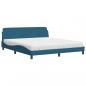 Preview: Bett mit Matratze Blau 180x200 cm Samt