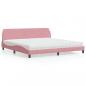 Preview: ARDEBO.de - Bett mit Matratze Rosa 200x200 cm Samt