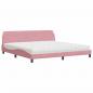 Preview: Bett mit Matratze Rosa 200x200 cm Samt