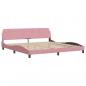 Preview: Bett mit Matratze Rosa 200x200 cm Samt