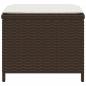 Preview: Gartenhocker mit Kissen 4 Stk. Braun 40x40x35 cm Poly Rattan