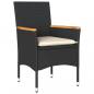 Preview: 3-tlg. Bistro-Set mit Kissen Schwarz Poly Rattan und Glas