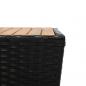 Preview: 3-tlg. Bistro-Set mit Kissen Schwarz Poly Rattan und Glas