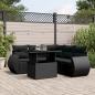 Preview: ARDEBO.de - 6-tlg. Garten-Sofagarnitur mit Kissen Schwarz Poly Rattan