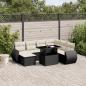 Preview: ARDEBO.de - 8-tlg. Garten-Sofagarnitur mit Kissen Schwarz Poly Rattan