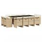 Preview: 13-tlg. Garten-Essgruppe mit Kissen Beige Poly Rattan