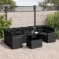 Preview: ARDEBO.de - 8-tlg. Garten-Sofagarnitur mit Kissen Schwarz Poly Rattan