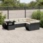 Preview: ARDEBO.de - 10-tlg. Garten-Sofagarnitur mit Kissen Schwarz Poly Rattan