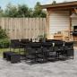 Preview: ARDEBO.de - 13-tlg. Garten-Essgruppe mit Kissen Schwarz Poly Rattan