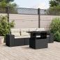 Preview: ARDEBO.de - 5-tlg. Garten-Sofagarnitur mit Kissen Schwarz Poly Rattan