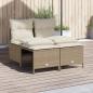 Preview: ARDEBO.de - 4-tlg. Garten-Sofagarnitur mit Kissen Beige Poly Rattan