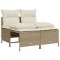 Preview: 4-tlg. Garten-Sofagarnitur mit Kissen Beige Poly Rattan