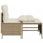 Preview: 4-tlg. Garten-Sofagarnitur mit Kissen Beige Poly Rattan