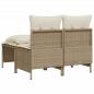 Preview: 4-tlg. Garten-Sofagarnitur mit Kissen Beige Poly Rattan