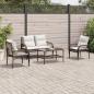 Preview: ARDEBO.de - 4-tlg. Garten-Sofagarnitur mit Kissen Braun Poly Rattan