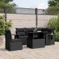 Preview: ARDEBO.de - 6-tlg. Garten-Sofagarnitur mit Kissen Schwarz Poly Rattan