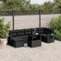 Preview: ARDEBO.de - 8-tlg. Garten-Sofagarnitur mit Kissen Schwarz Poly Rattan