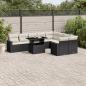 Preview: ARDEBO.de - 10-tlg. Garten-Sofagarnitur mit Kissen Schwarz Poly Rattan