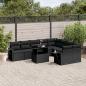 Preview: ARDEBO.de - 10-tlg. Garten-Sofagarnitur mit Kissen Schwarz Poly Rattan