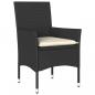 Preview: 3-tlg. Bistro-Set mit Kissen Schwarz Poly Rattan und Glas