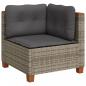 Preview: 7-tlg. Garten-Sofagarnitur mit Kissen Grau Poly Rattan