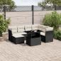 Preview: ARDEBO.de - 8-tlg. Garten-Sofagarnitur mit Kissen Schwarz Poly Rattan