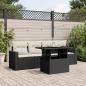 Preview: ARDEBO.de - 5-tlg. Garten-Sofagarnitur mit Kissen Schwarz Poly Rattan