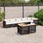 Preview: ARDEBO.de - 9-tlg. Garten-Sofagarnitur mit Kissen Schwarz Poly Rattan