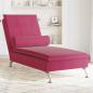 Preview: ARDEBO.de - Massage-Chaiselongue mit Nackenrolle Weinrot Samt