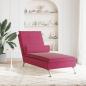 Preview: Massage-Chaiselongue mit Nackenrolle Weinrot Samt