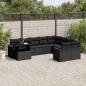 Preview: ARDEBO.de - 10-tlg. Garten-Sofagarnitur mit Kissen Schwarz Poly Rattan